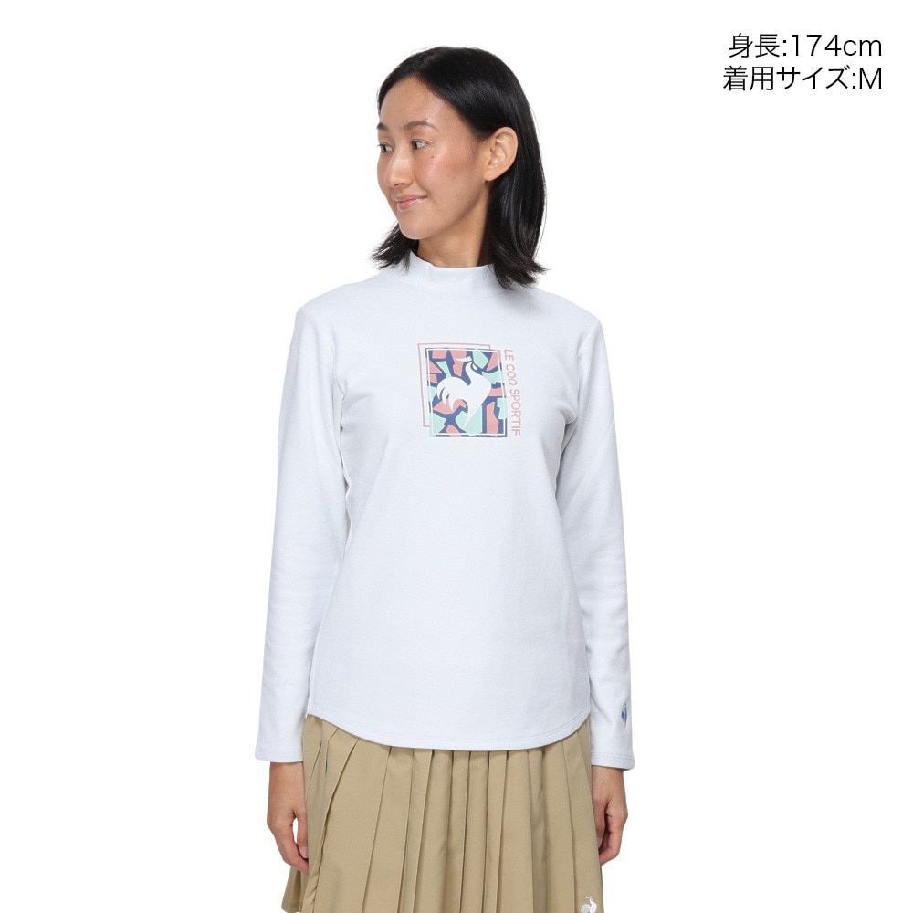 ルコックスポルティフ（lecoqsportif）（レディース）テニスウェア モックネック 長袖シャツ ロングスリーブ LN4FLT11L WH00