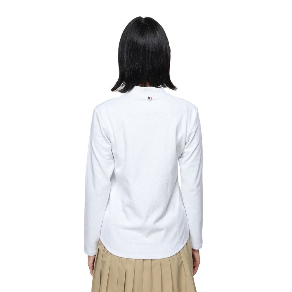 ルコックスポルティフ（lecoqsportif）（レディース）テニスウェア モックネック 長袖シャツ ロングスリーブ LN4FLT11L WH00