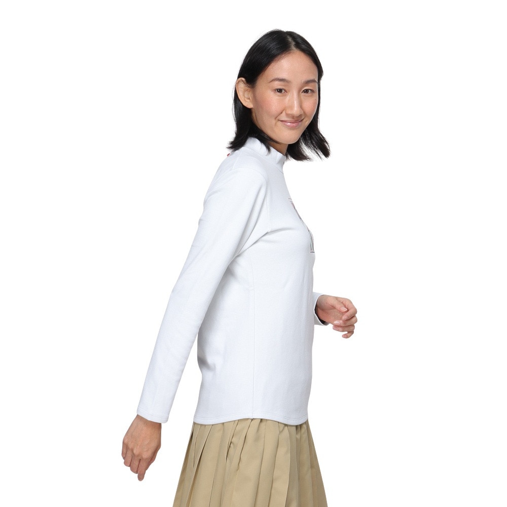 ルコックスポルティフ（lecoqsportif）（レディース）テニスウェア モックネック 長袖シャツ ロングスリーブ LN4FLT11L WH00