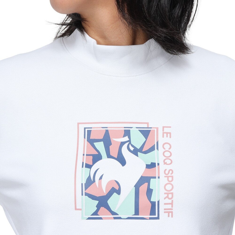 ルコックスポルティフ（lecoqsportif）（レディース）テニスウェア モックネック 長袖シャツ ロングスリーブ LN4FLT11L WH00