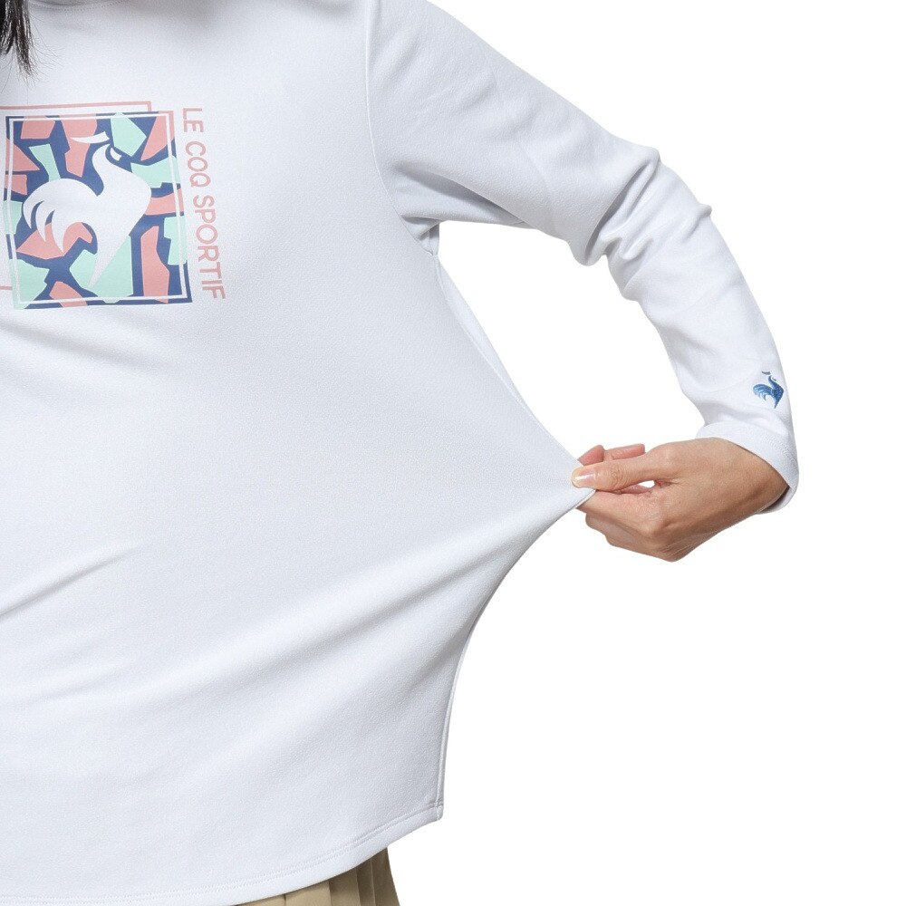 ルコックスポルティフ（lecoqsportif）（レディース）テニスウェア モックネック 長袖シャツ ロングスリーブ LN4FLT11L WH00