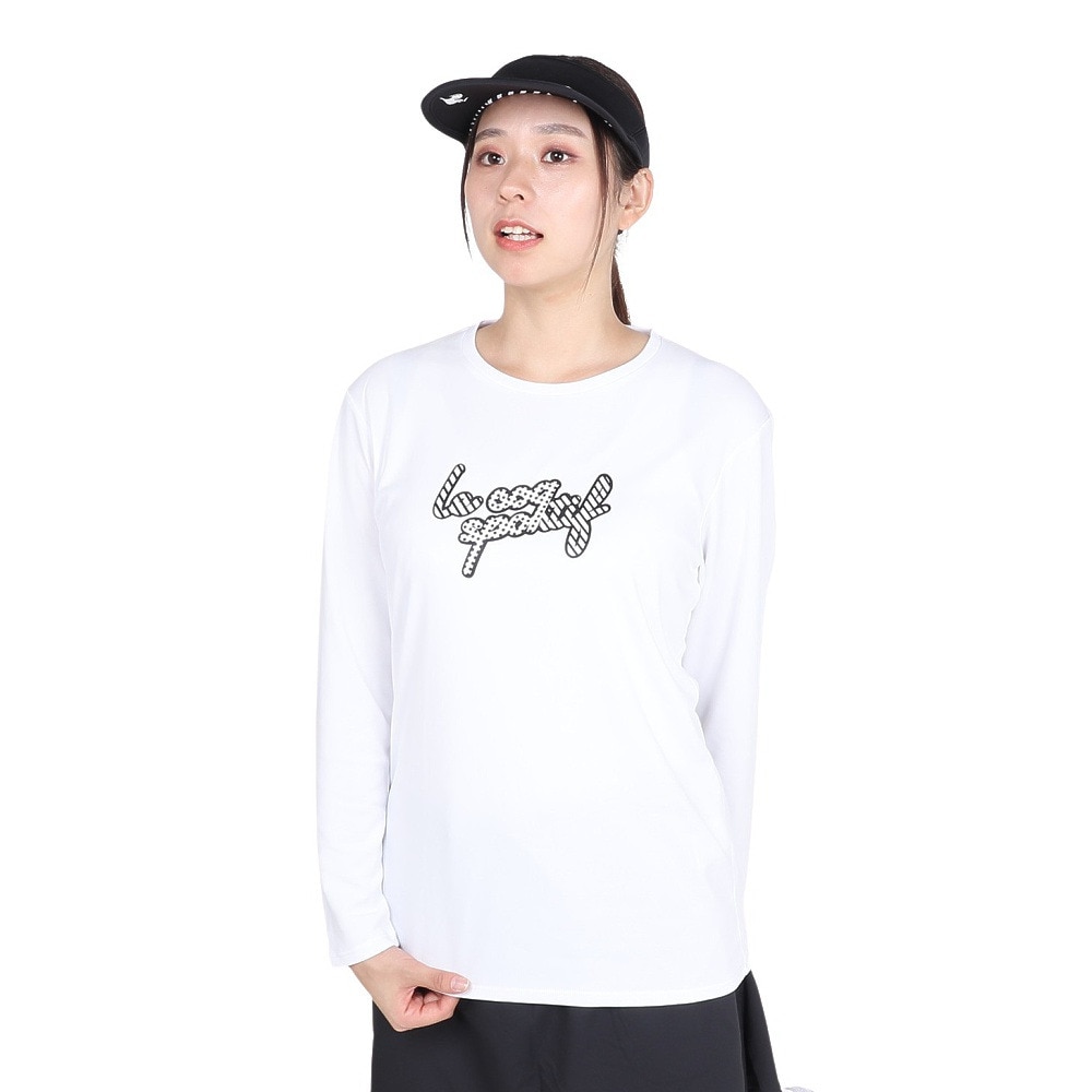 ルコックスポルティフ（lecoqsportif）（レディース）テニスウェア シンプルロゴ 長袖シャツ ロングスリーブ LN4FLT20L WH00