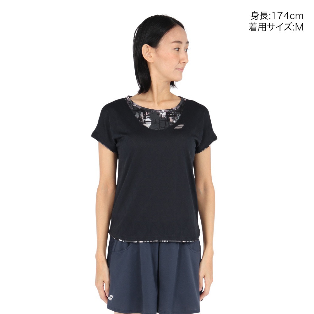 バボラ（BABOLAT）（レディース）テニスウェア PURE 半袖 シャツ BWG5324-BK