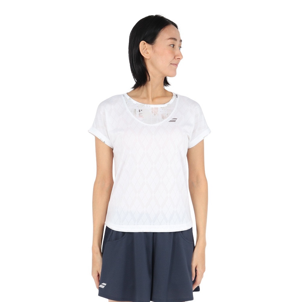 バボラ（BABOLAT）（レディース）テニスウェア PURE 半袖 シャツ BWG5324-WH