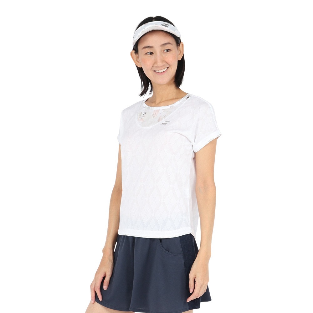 バボラ（BABOLAT）（レディース）テニスウェア PURE 半袖 シャツ BWG5324-WH