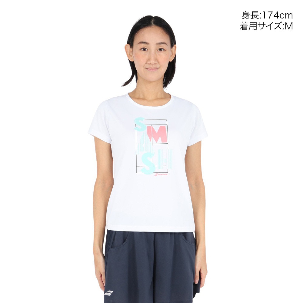 バボラ（BABOLAT）（レディース）テニスウェア PURE 半袖 シャツ BWP5529-WH