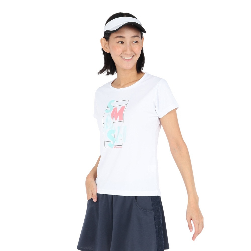 バボラ（BABOLAT）（レディース）テニスウェア PURE 半袖 シャツ BWP5529-WH