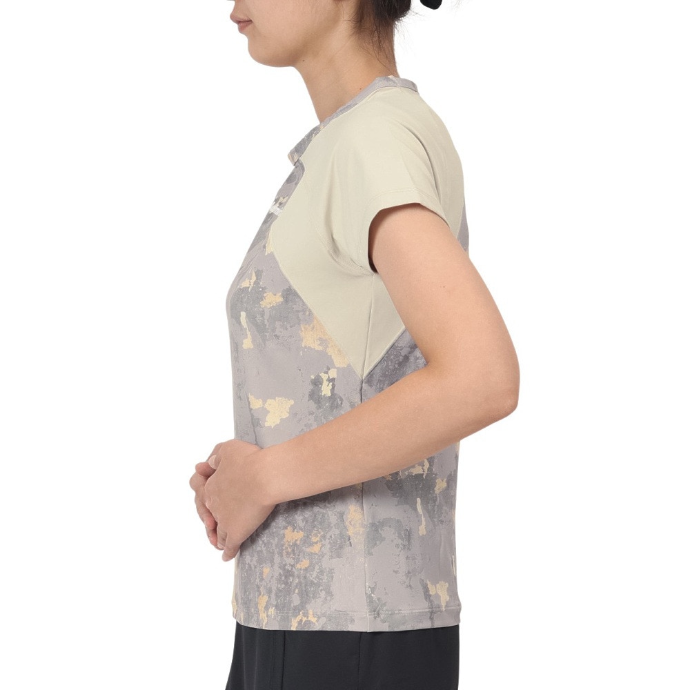 アドミラル（Admiral）（レディース）テニスウェア アシンメトリースラッシュグラフィック Tシャツ ATLA430-BEG