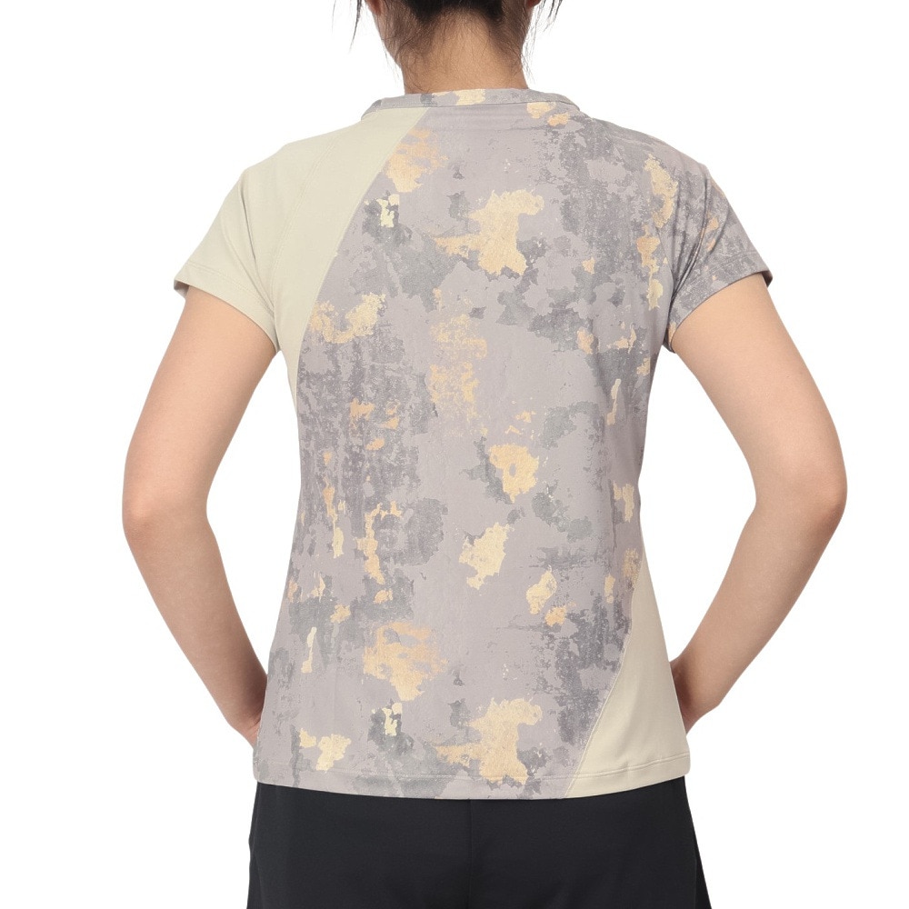 アドミラル（Admiral）（レディース）テニスウェア アシンメトリースラッシュグラフィック Tシャツ ATLA430-BEG