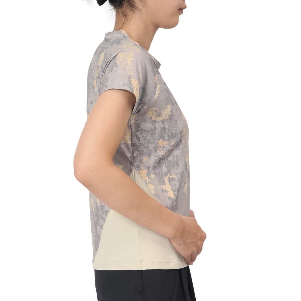 アドミラル（Admiral）（レディース）テニスウェア アシンメトリースラッシュグラフィック Tシャツ ATLA430-BEG