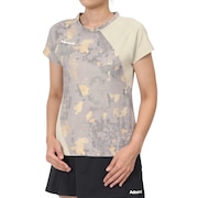 (レディース)テニスウェア アシンメトリースラッシュグラフィック Tシャツ ATLA430-BEG