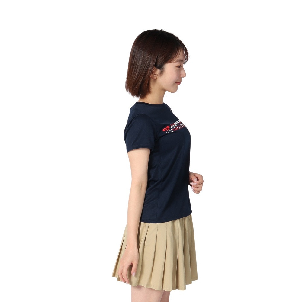 ルコックスポルティフ（lecoqsportif）（レディース）テニスウェア トリコロール プリント ゲームシャツ LN4FHT90L NV00