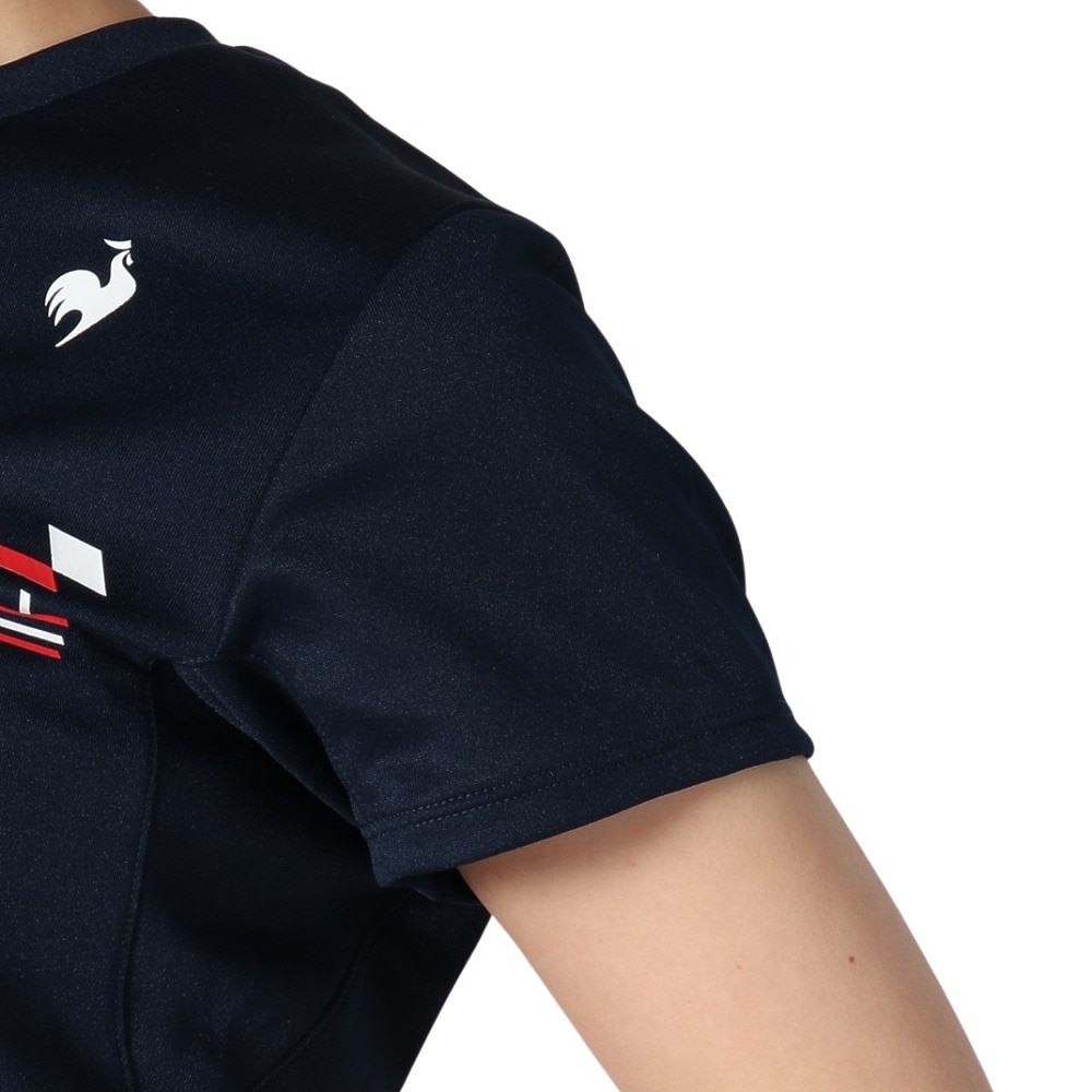 ルコックスポルティフ（lecoqsportif）（レディース）テニスウェア トリコロール プリント ゲームシャツ LN4FHT90L NV00