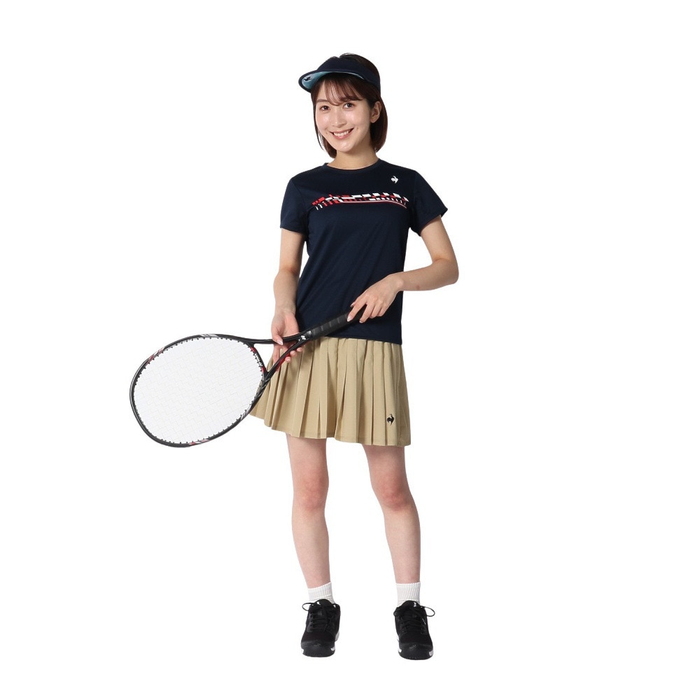 ルコックスポルティフ（lecoqsportif）（レディース）テニスウェア トリコロール プリント ゲームシャツ LN4FHT90L NV00