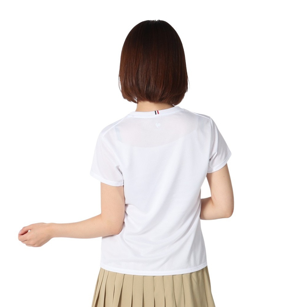 ルコックスポルティフ（lecoqsportif）（レディース）テニスウェア トリコロール プリント ゲームシャツ LN4FHT90L WH00