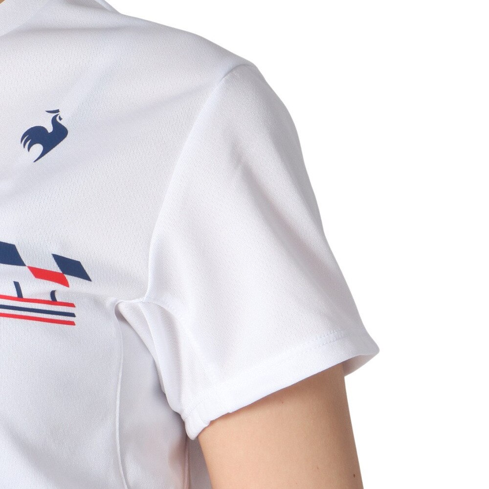 ルコックスポルティフ（lecoqsportif）（レディース）テニスウェア トリコロール プリント ゲームシャツ LN4FHT90L WH00