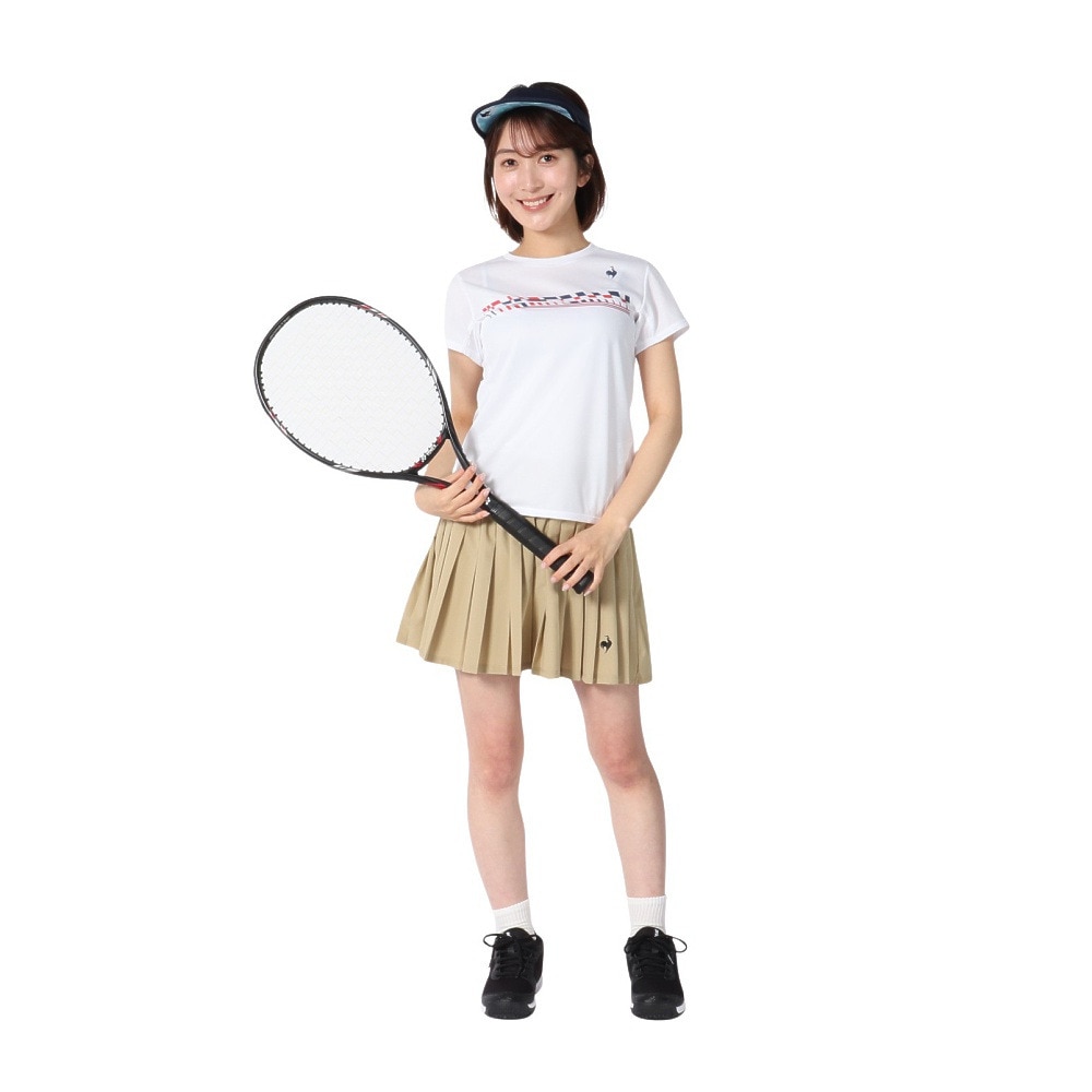 ルコックスポルティフ（lecoqsportif）（レディース）テニスウェア トリコロール プリント ゲームシャツ LN4FHT90L WH00