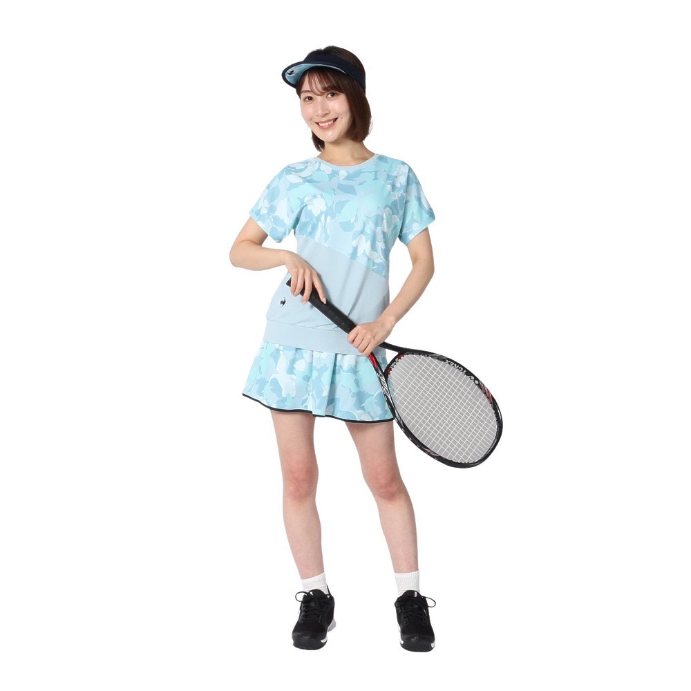ルコックスポルティフ（lecoqsportif）（レディース）テニスウェア 2WAYゲームシャツ LN5SHT20L BL00