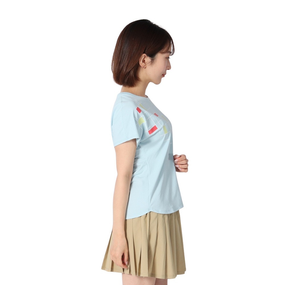 ルコックスポルティフ（lecoqsportif）（レディース）テニスウェア レディース 接触冷感グラフィックゲームシャツ LN5SHT50L BL00