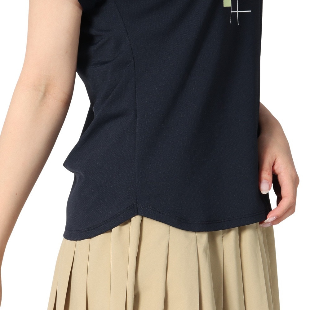 ルコックスポルティフ（lecoqsportif）（レディース）テニスウェア レディース 接触冷感グラフィックゲームシャツ LN5SHT50L NV00