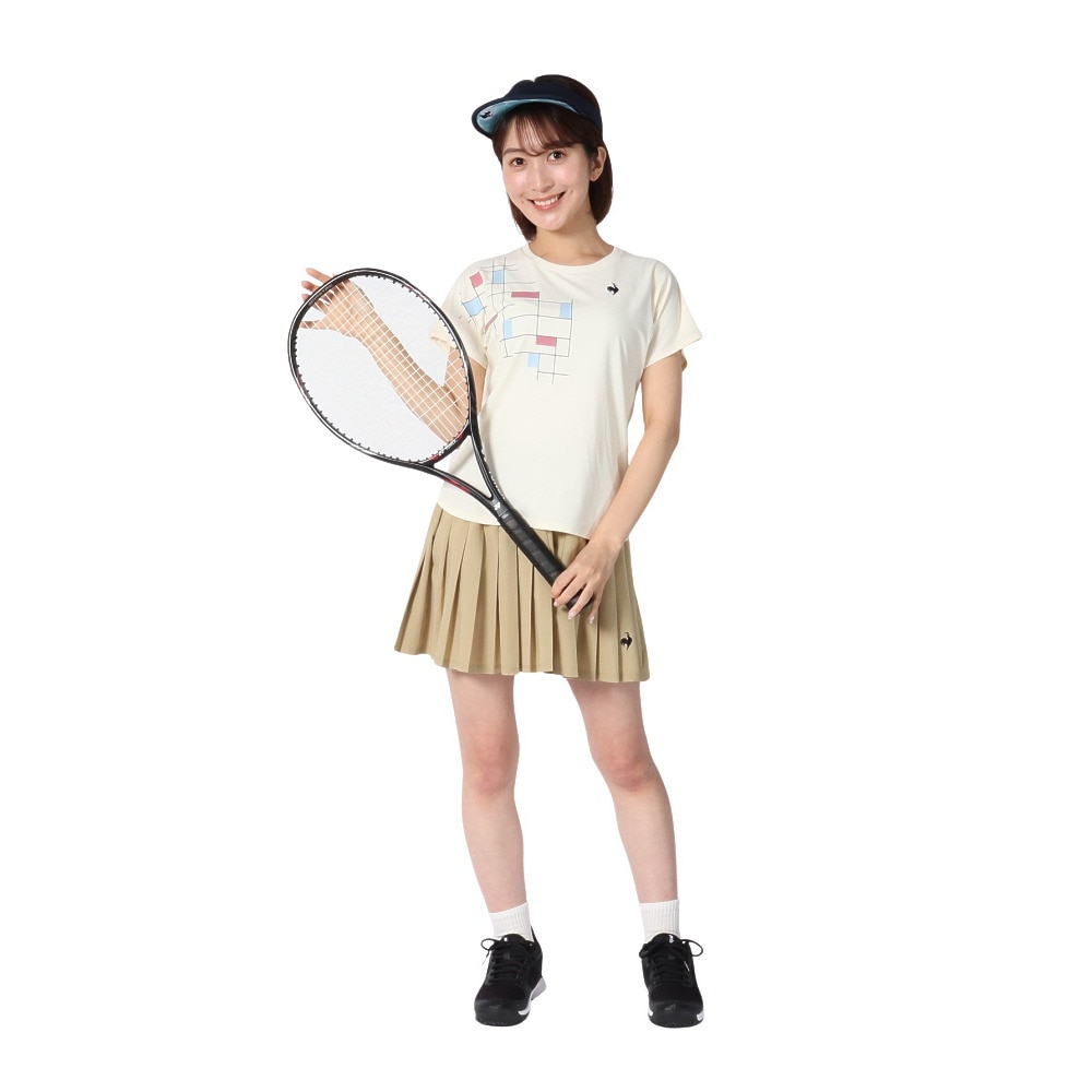 ルコックスポルティフ（lecoqsportif）（レディース）テニスウェア レディース 接触冷感グラフィックゲームシャツ LN5SHT50L WH01