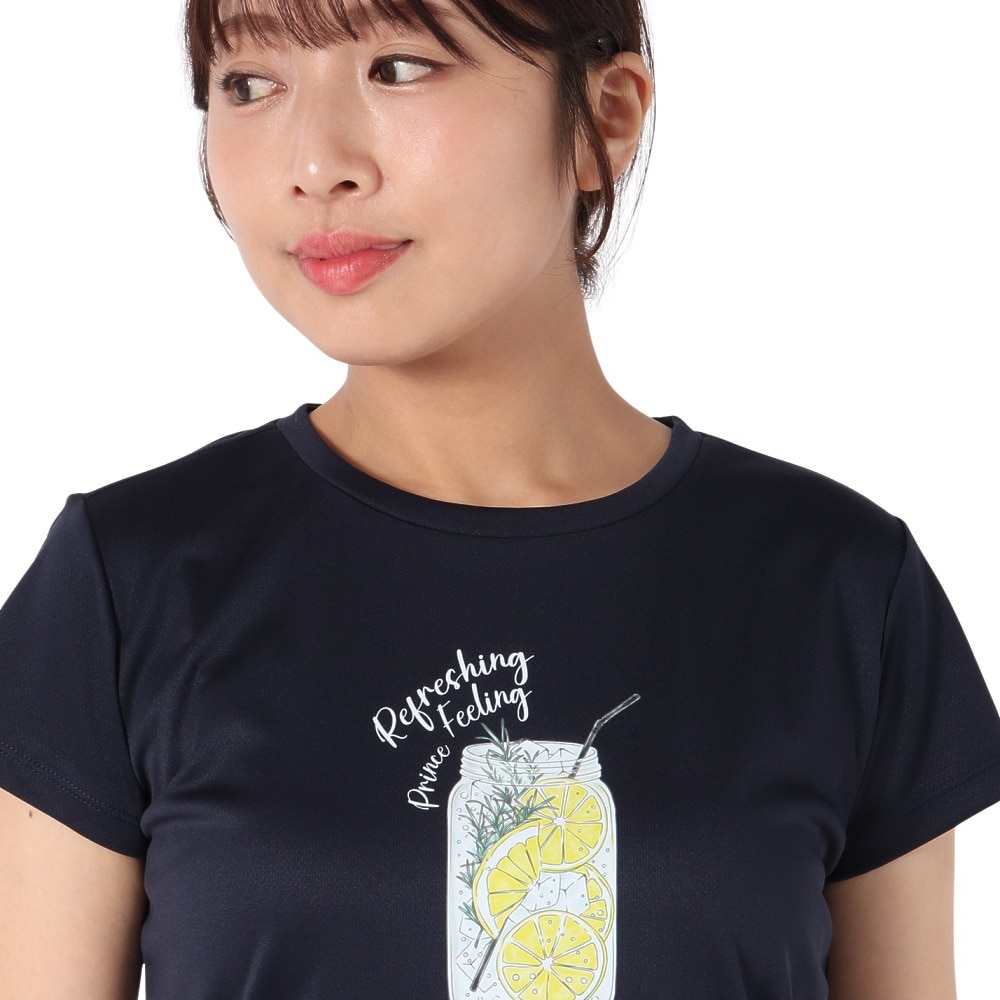 プリンス（PRINCE）（レディース）【新商品】テニスウェア レディース 半袖Tシャツ 吸水速乾・UPF50 WS5055 127 NVY