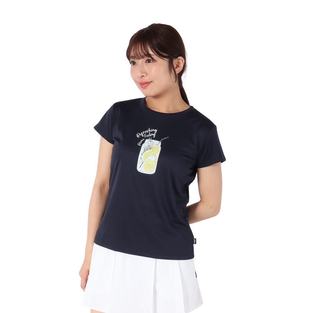 プリンス（PRINCE）（レディース）【新商品】テニスウェア レディース 半袖Tシャツ 吸水速乾・UPF50 WS5055 127 NVY
