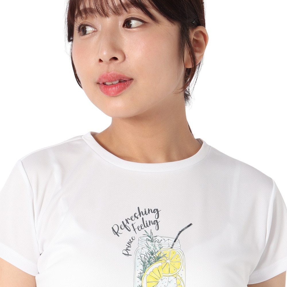 プリンス（PRINCE）（レディース）【新商品】テニスウェア レディース 半袖Tシャツ 吸水速乾・UPF50 WS5055 146 WHT