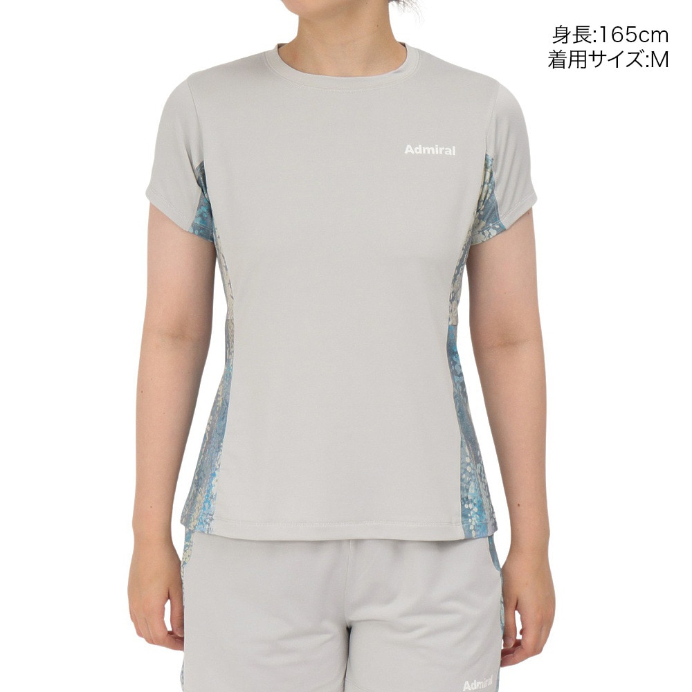 アドミラル（Admiral）（レディース）テニスウェア サイドフレアヘムグラフィックTシャツ ATLA503-GRY