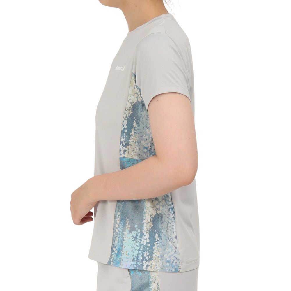 アドミラル（Admiral）（レディース）テニスウェア サイドフレアヘムグラフィックTシャツ ATLA503-GRY