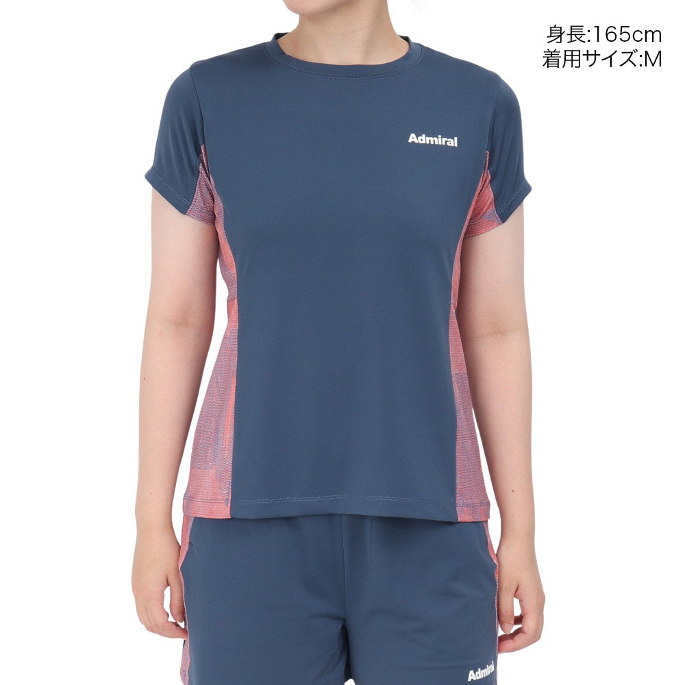 アドミラル（Admiral）（レディース）テニスウェア サイドフレアヘムグラフィックTシャツ ATLA503-NVY