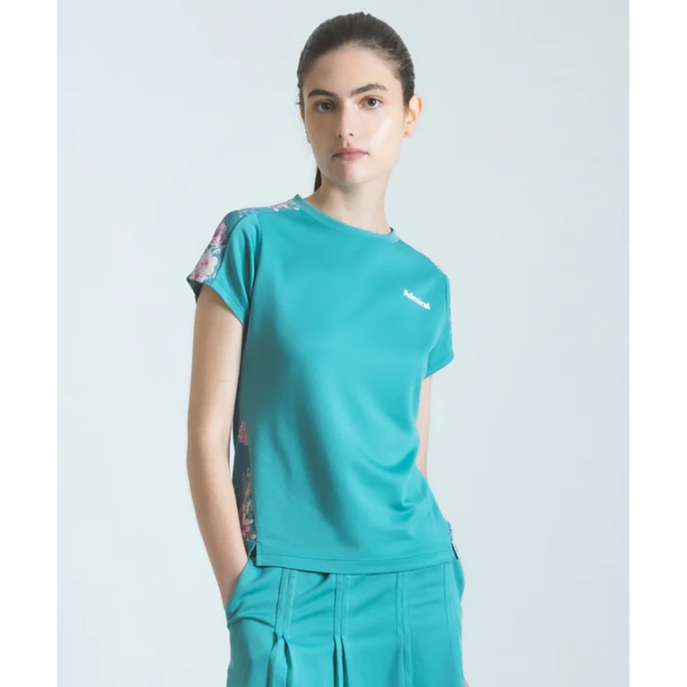 アドミラル ゴルフ（Admiral GOLF）（レディース）テニスウェア ショルダーラインフラワーTシャツ ATLA514-GRN