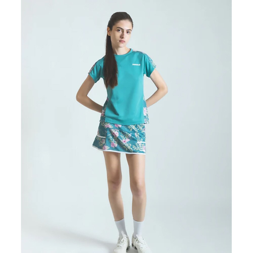 アドミラル ゴルフ（Admiral GOLF）（レディース）テニスウェア ショルダーラインフラワーTシャツ ATLA514-GRN