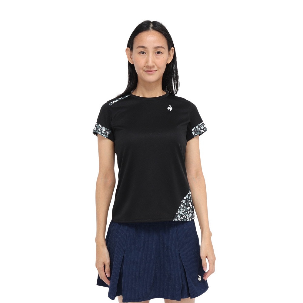 ルコックスポルティフ（lecoqsportif）（レディース）テニスウェア レディース 半袖ゲームシャツ LN5FHT23L BK00