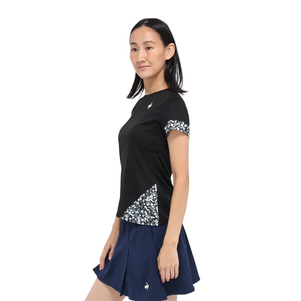 ルコックスポルティフ（lecoqsportif）（レディース）テニスウェア レディース 半袖ゲームシャツ LN5FHT23L BK00