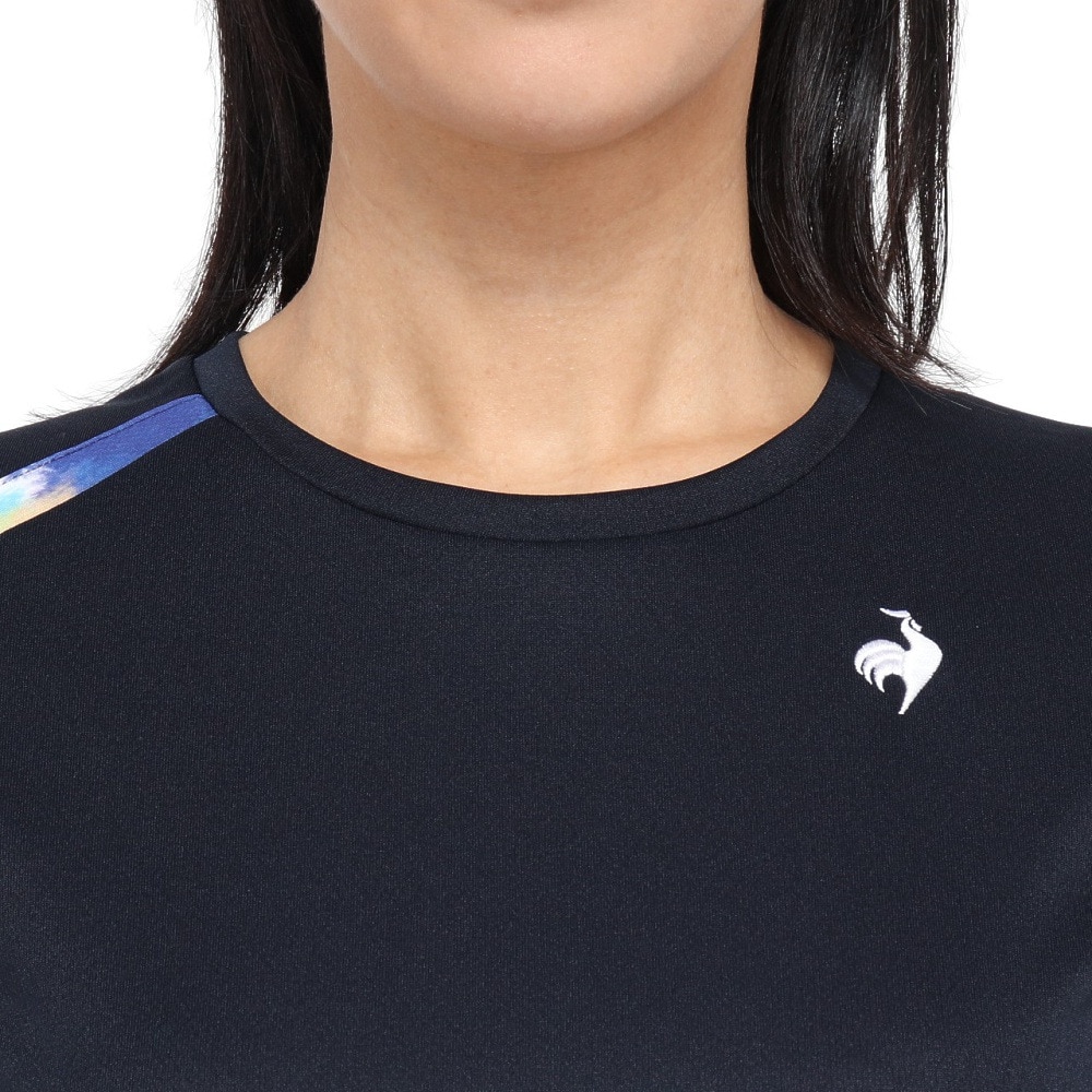 ルコックスポルティフ（lecoqsportif）（レディース）テニスウェア レディース 半袖ゲームシャツ LN5FHT23L NV00