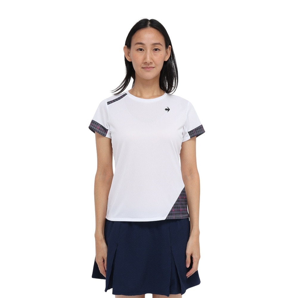 ルコックスポルティフ（lecoqsportif）（レディース）テニスウェア レディース 半袖ゲームシャツ LN5FHT23L WH00