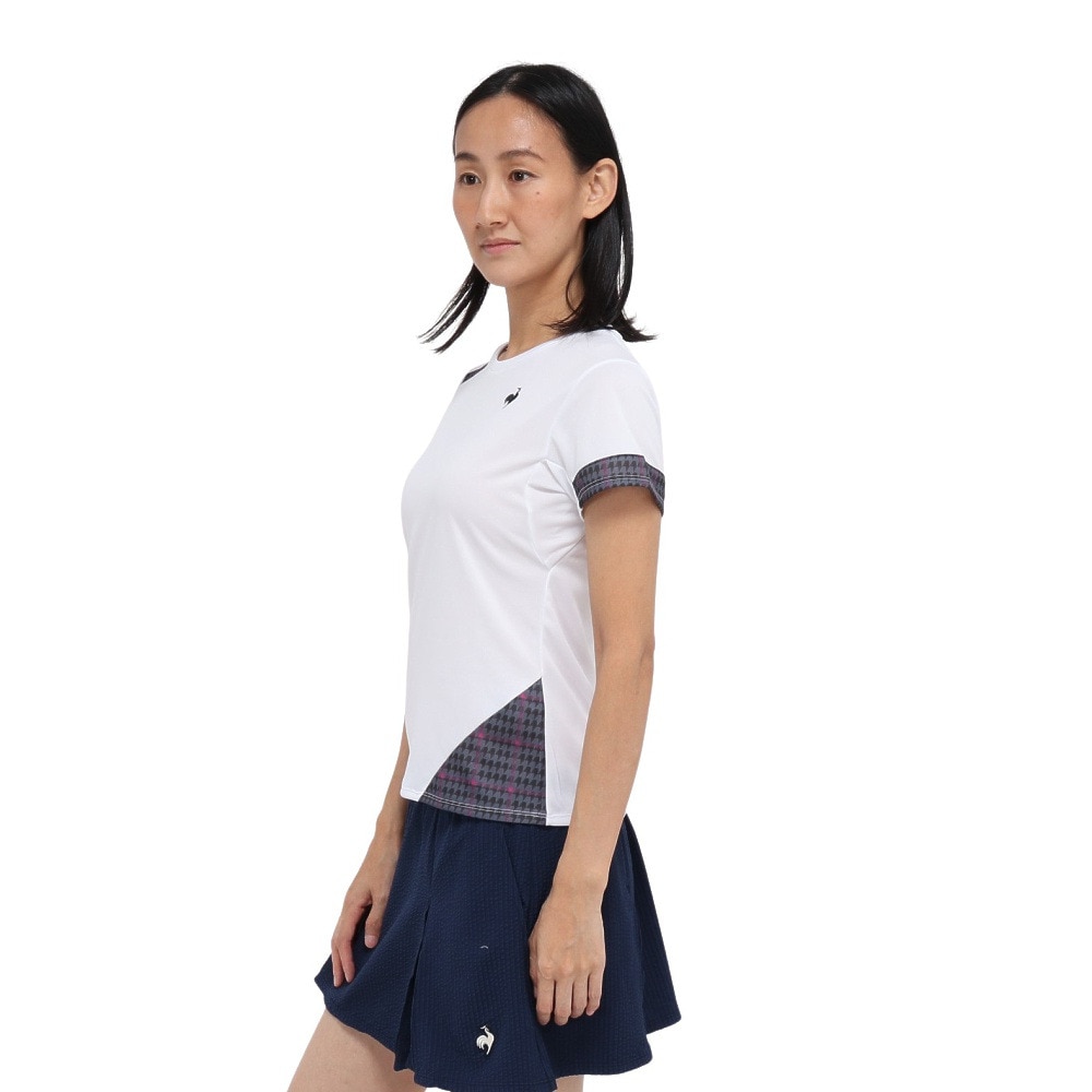 ルコックスポルティフ（lecoqsportif）（レディース）テニスウェア レディース 半袖ゲームシャツ LN5FHT23L WH00