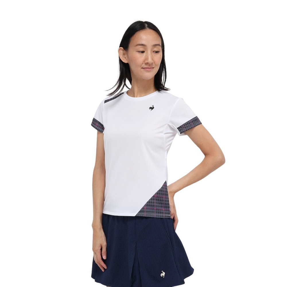 ルコックスポルティフ（lecoqsportif）（レディース）テニスウェア レディース 半袖ゲームシャツ LN5FHT23L WH00