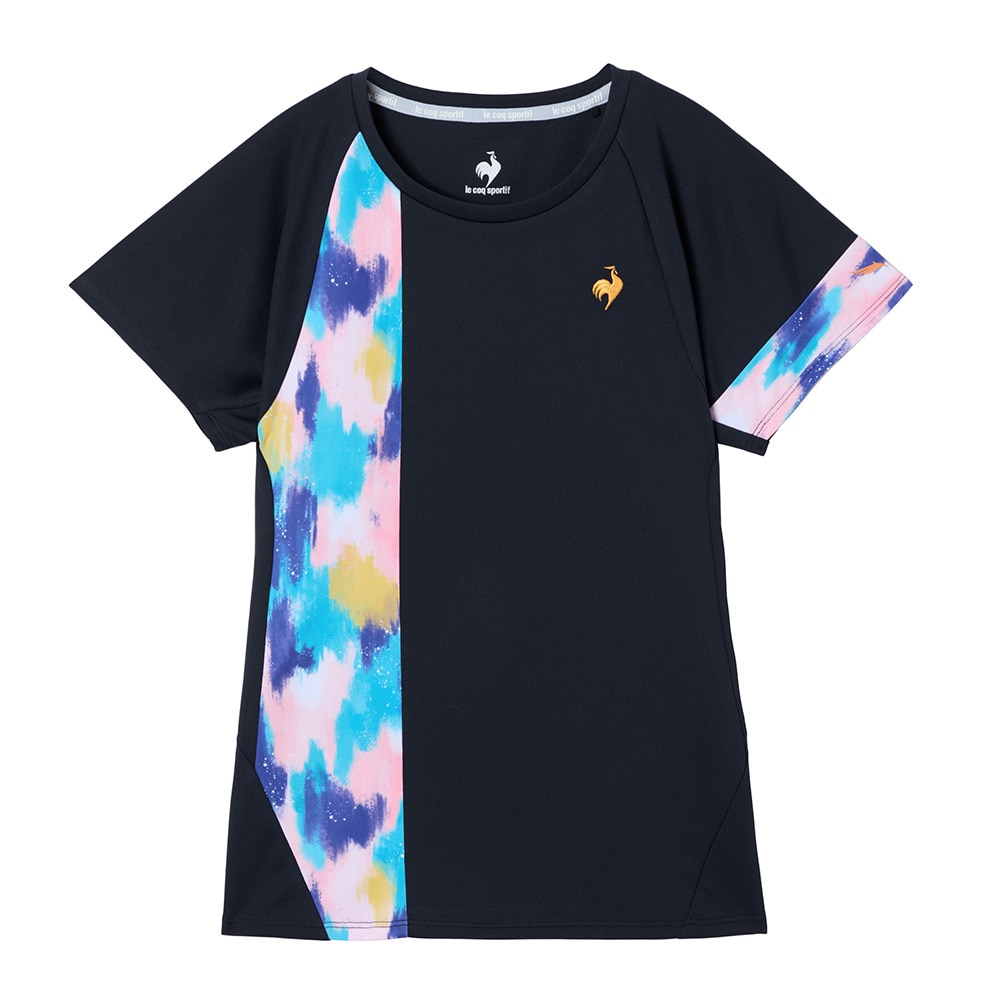 ルコックスポルティフ（lecoqsportif）（レディース）テニスウェア Aile forme グラフィックゲームシャツ LN5FHT11M NV00
