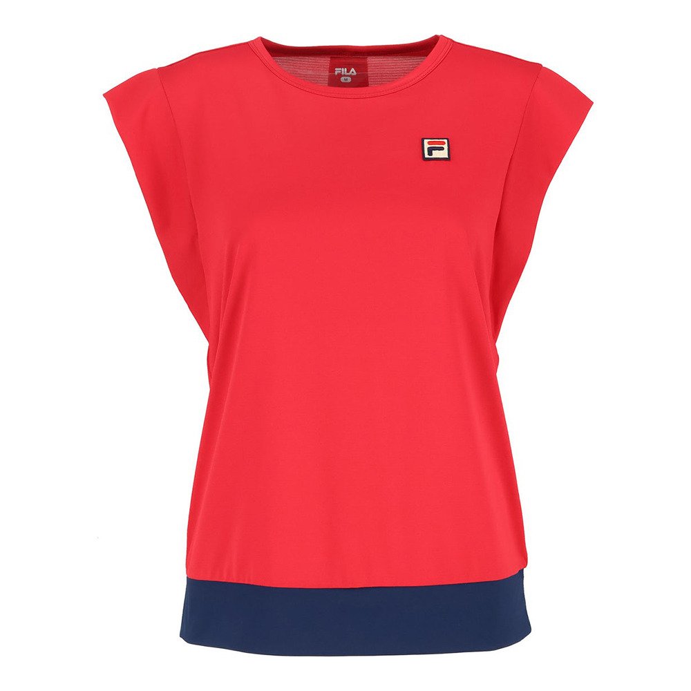 FILA テニスウェア Tシャツ レッド L フィラ（FILA）（レディース）テニスウェア ゲームシャツ CZ6FGW002