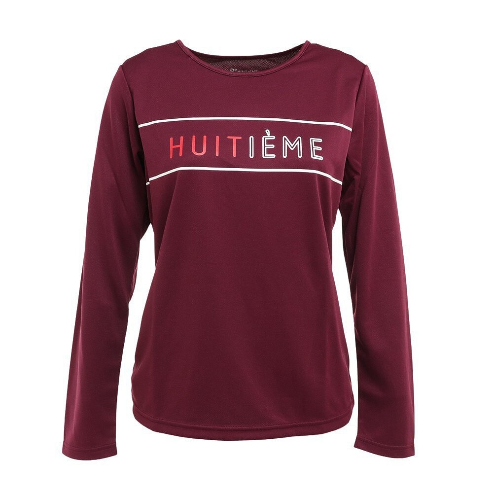 ウィッテム（HUITIEME）（レディース）テニスウェア レディース Logo Flock 長袖Tシャツ HU19F02LS733164MRN 速乾 UVカット