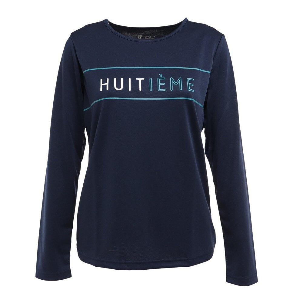 ウィッテム（HUITIEME）（レディース）テニスウェア レディース Logo Flock 長袖Tシャツ HU19F02LS733164NVY