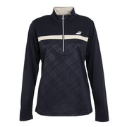 バボラ（BABOLAT）（レディース）テニスウェア レディース PURE LONG SLEEVE SHIRT BWG2376 NV 長袖 吸汗速乾 UVケア
