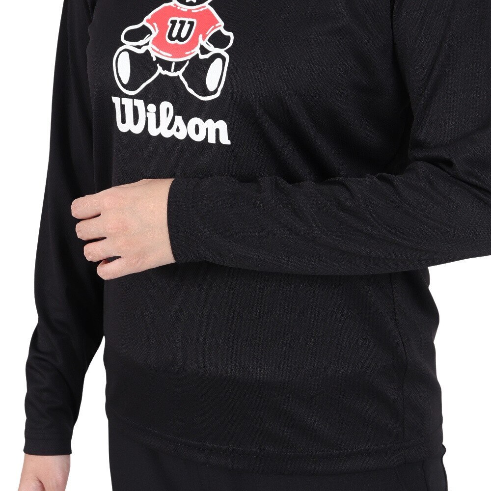 ウイルソン（Wilson）（レディース）テニスウェア レディース スタンダード長袖Tシャツ 紫外線遮蔽率90%以上 UVカット 紫外線対策 吸水速乾 442264-BK