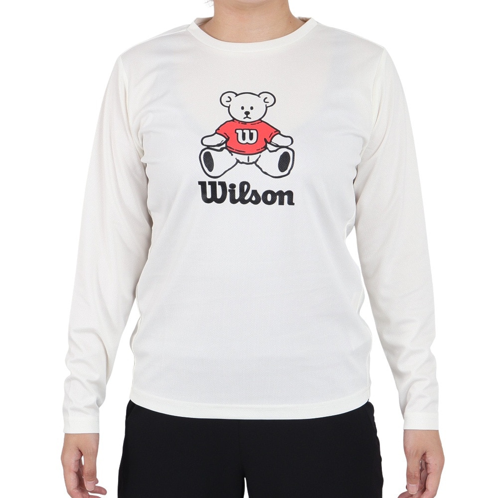 ウイルソン（Wilson）（レディース）テニスウェア レディース スタンダード長袖Tシャツ 紫外線遮蔽率90%以上 UVカット 紫外線対策 吸水速乾 442264-WT