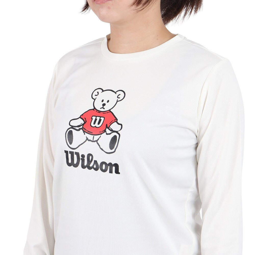 ウイルソン（Wilson）（レディース）テニスウェア レディース スタンダード長袖Tシャツ 紫外線遮蔽率90%以上 UVカット 紫外線対策 吸水速乾 442264-WT