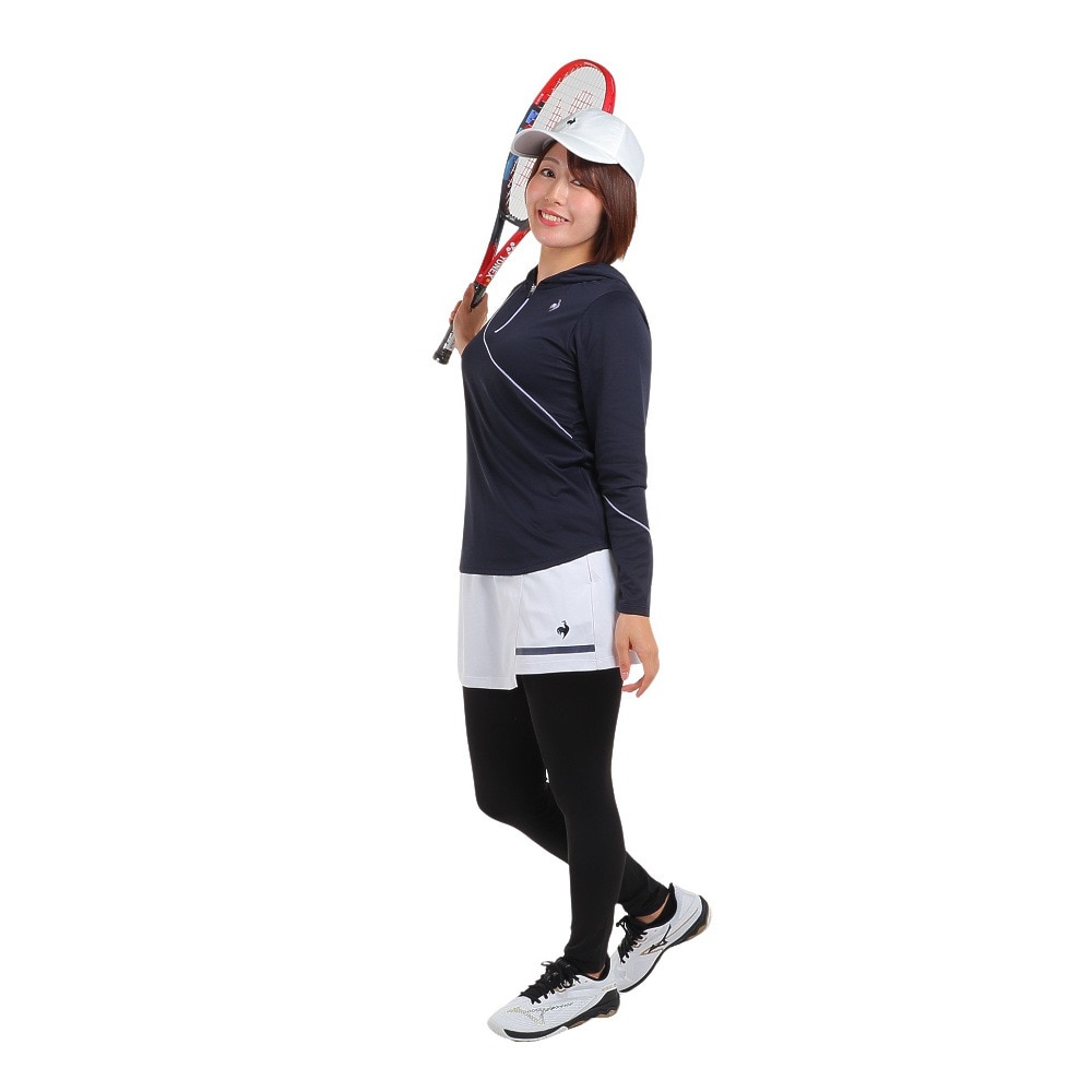ルコックスポルティフ（lecoqsportif）（レディース）テニスウェア レディース ハーフジップ長袖シャツ QTWWJB01 NV 速乾