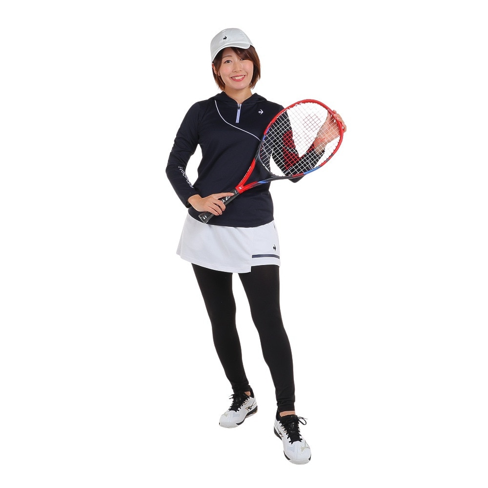 ルコックスポルティフ（lecoqsportif）（レディース）テニスウェア レディース ハーフジップ長袖シャツ QTWWJB01 NV 速乾