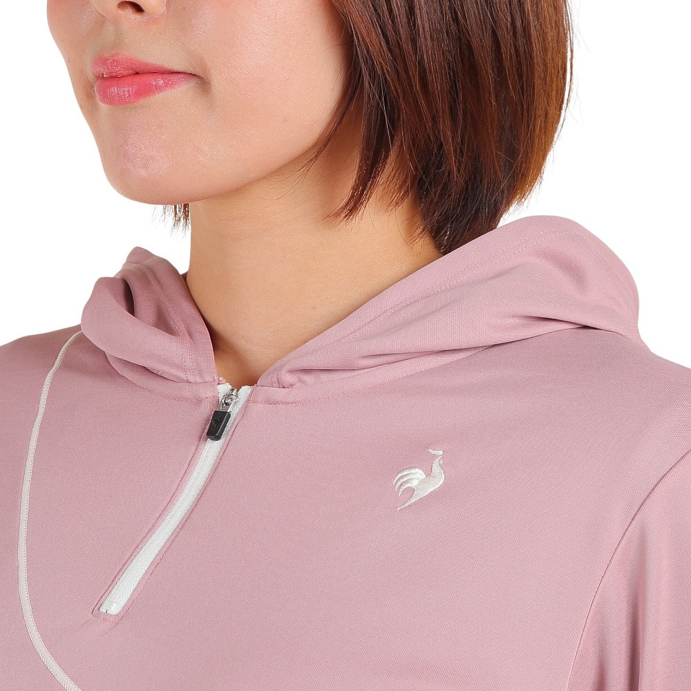 ルコックスポルティフ（lecoqsportif）（レディース）テニスウェア レディース ハーフジップ長袖シャツ QTWWJB01 PK 速乾